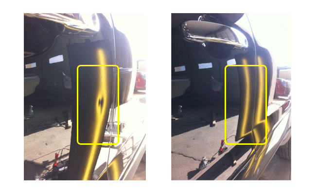 Black Truck Door Dent