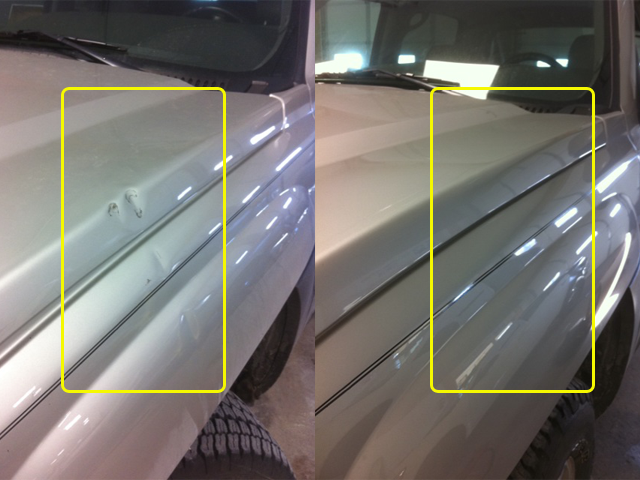 Silver Sedan Hail